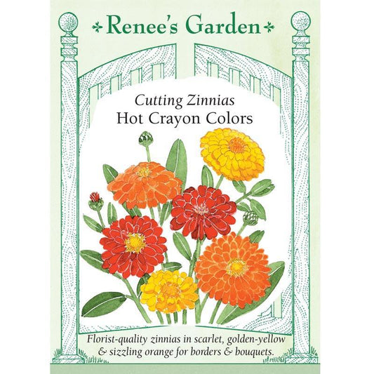 Hot Crayon Colors Cutting Zinnia Flower Seed Mix Renee's Garden