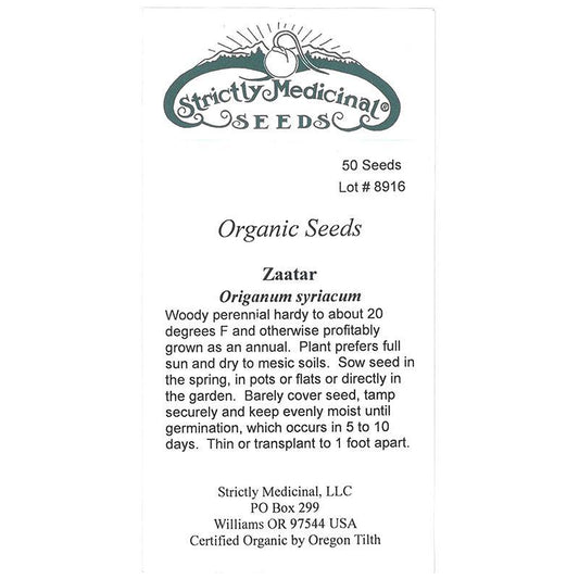 Zaatar Seeds (Organic) Strictly Medicinal
