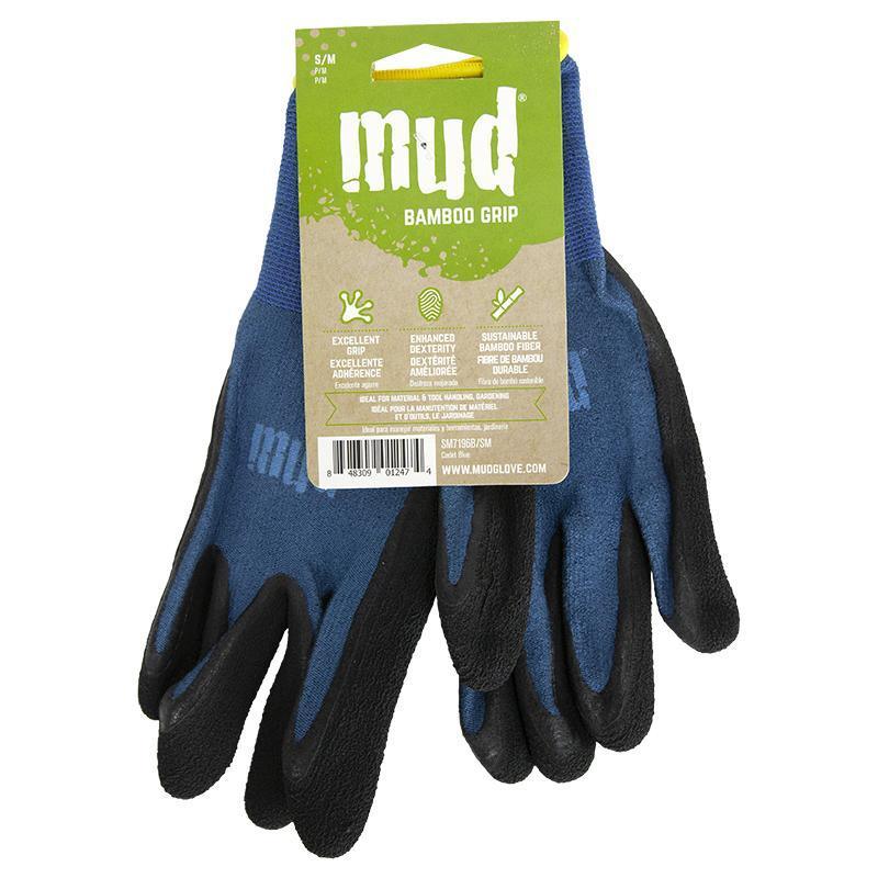 Women's Bamboo Latex Gloves Blue (Small/Medium) Grow Organic